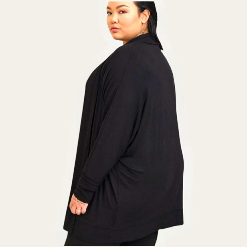 TORRID Super Soft Black Cardigan Dolman Sleeves open Front 2X - Picture 9 of 15